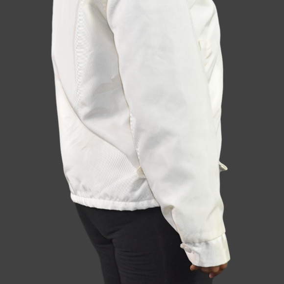 Vintage California White Matte Satin Bomber Jacket Faux Fur 70s Zip Front Small - Picture 6 of 15